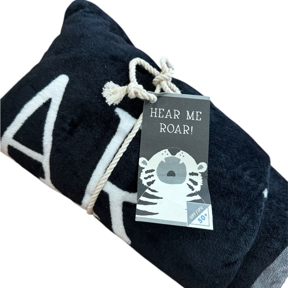 Pottery Barn Kids Black & White Tiger Kid Beach Towel